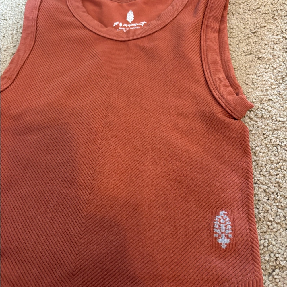 FP Movement by Free People Rust Ribbed Tank Top - Picture 3 of 4